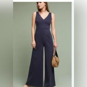 Anthropologie Chino Jumpsuit In Navy Blue size 2 P4
